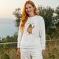 Sleepy brown bear women's long sleeve pajamas