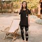 Women's pajamas with lace and patterned leggings