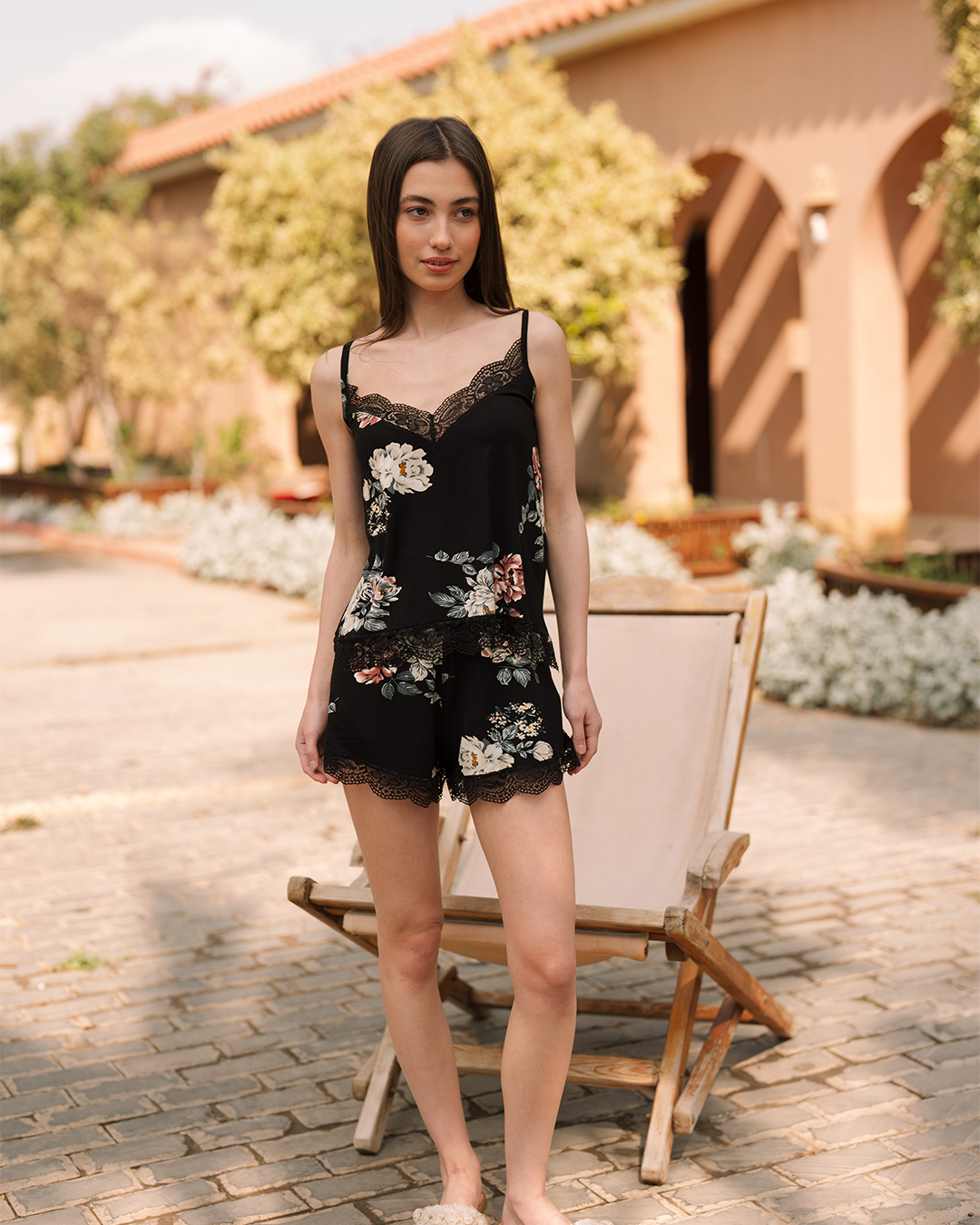 Women's lace pajama shorts