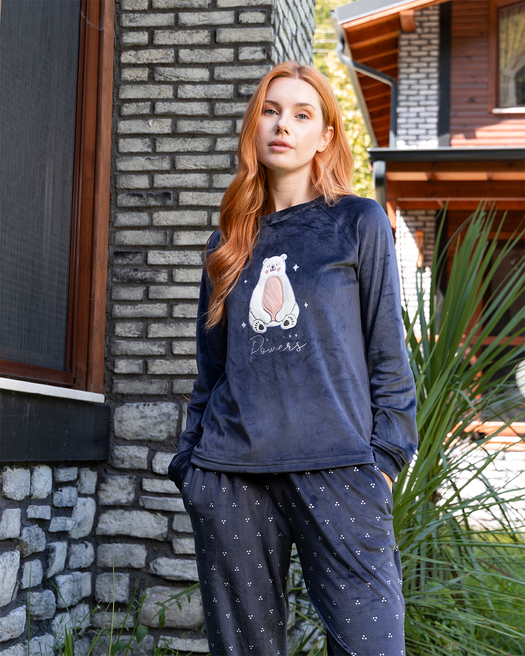 Polar Bear Powers Women's Long Sleeve Raglan Pajamas