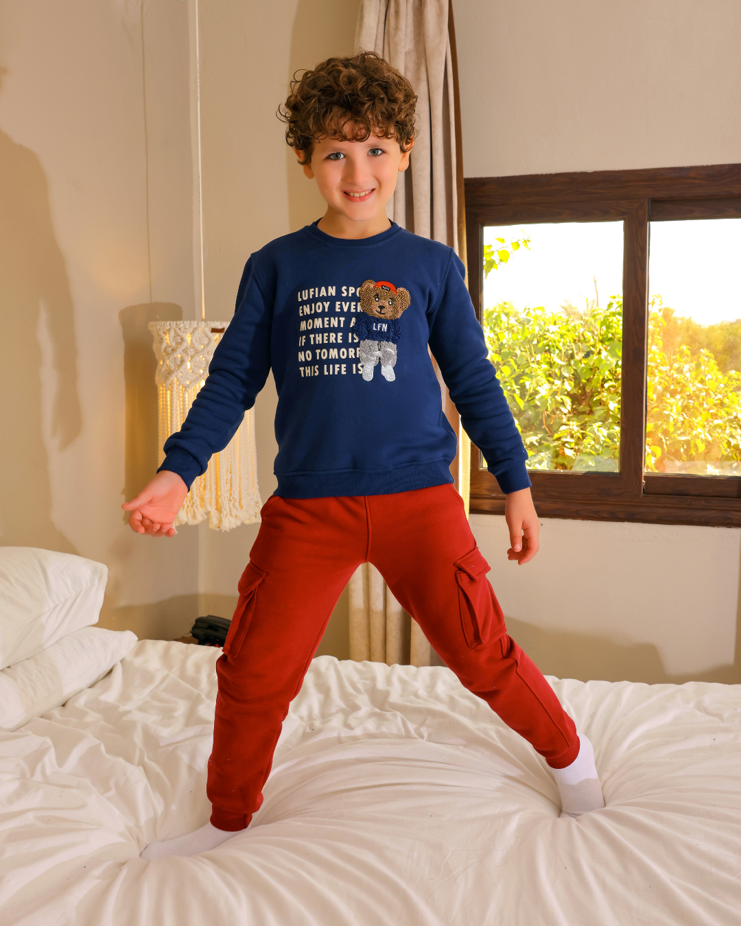 Bear pajamas for boys, medium