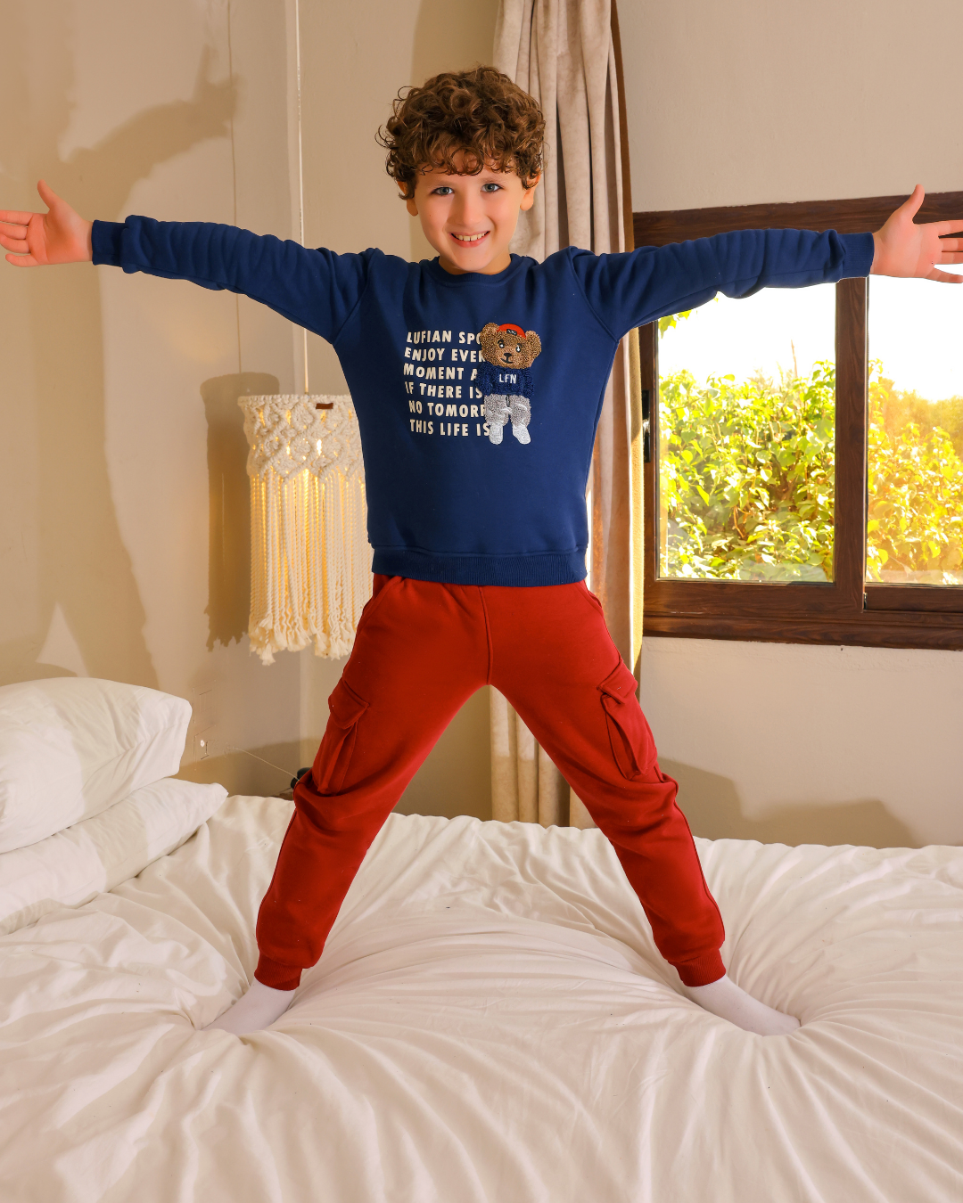 Bear pajamas for boys, medium