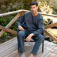 Geometrical men's long sleeve pajamas