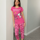 Women's half-sleeve pajamas and Snoopy pants