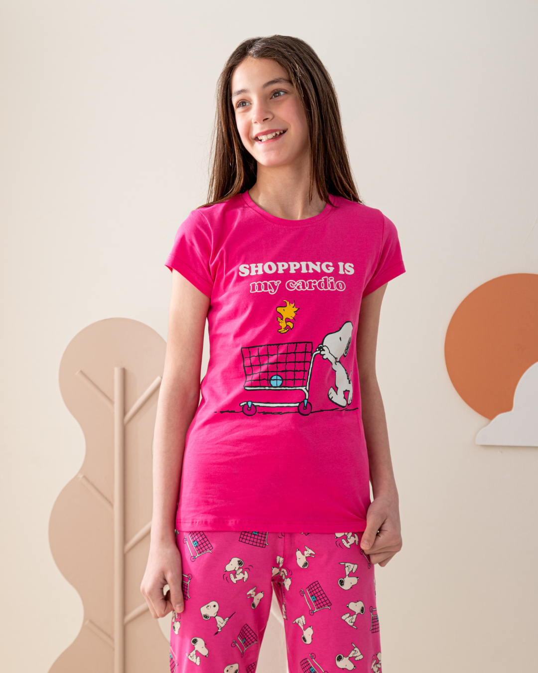 بيجاما بناتي نص كم و بنتكور سنوبي