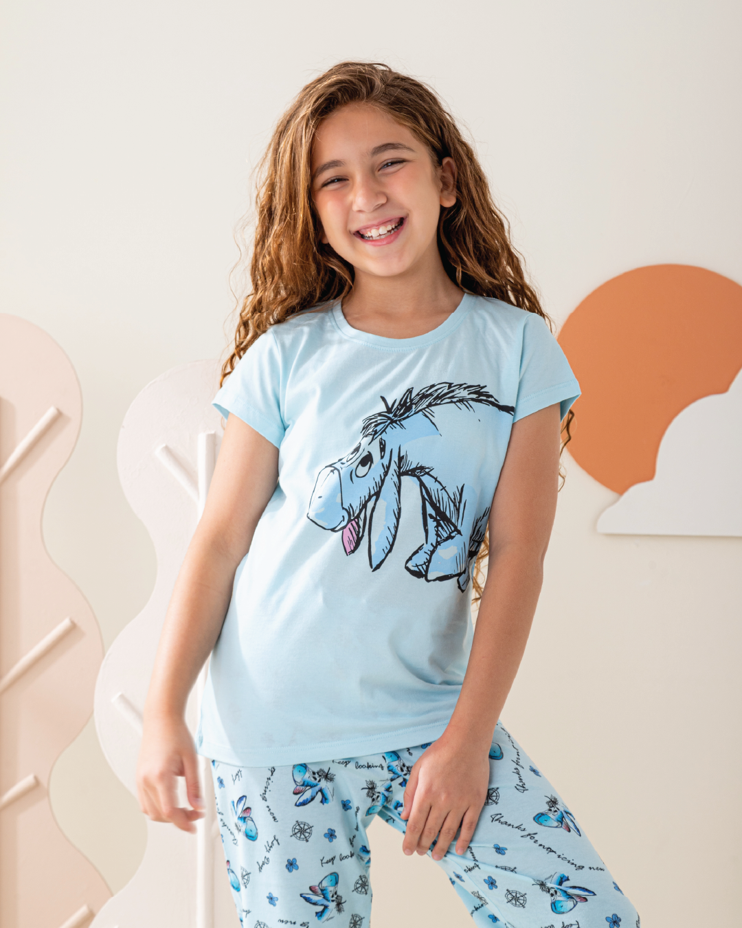 بيجاما بناتي نص كم و بنتكور ايوري