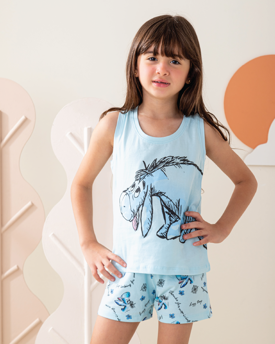 بيجاما بناتي كت و شورت ايوري