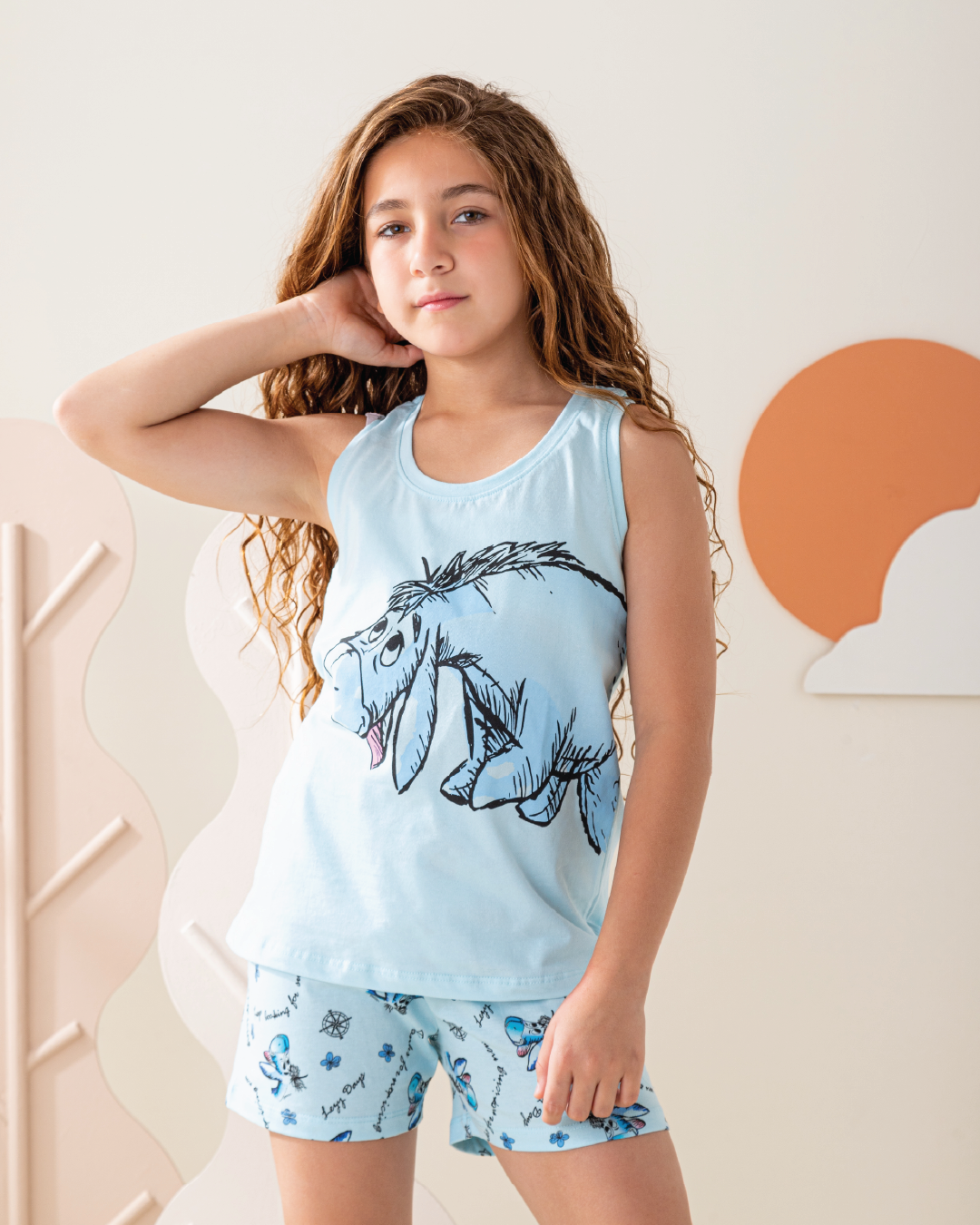 بيجاما بناتي كت و شورت ايوري