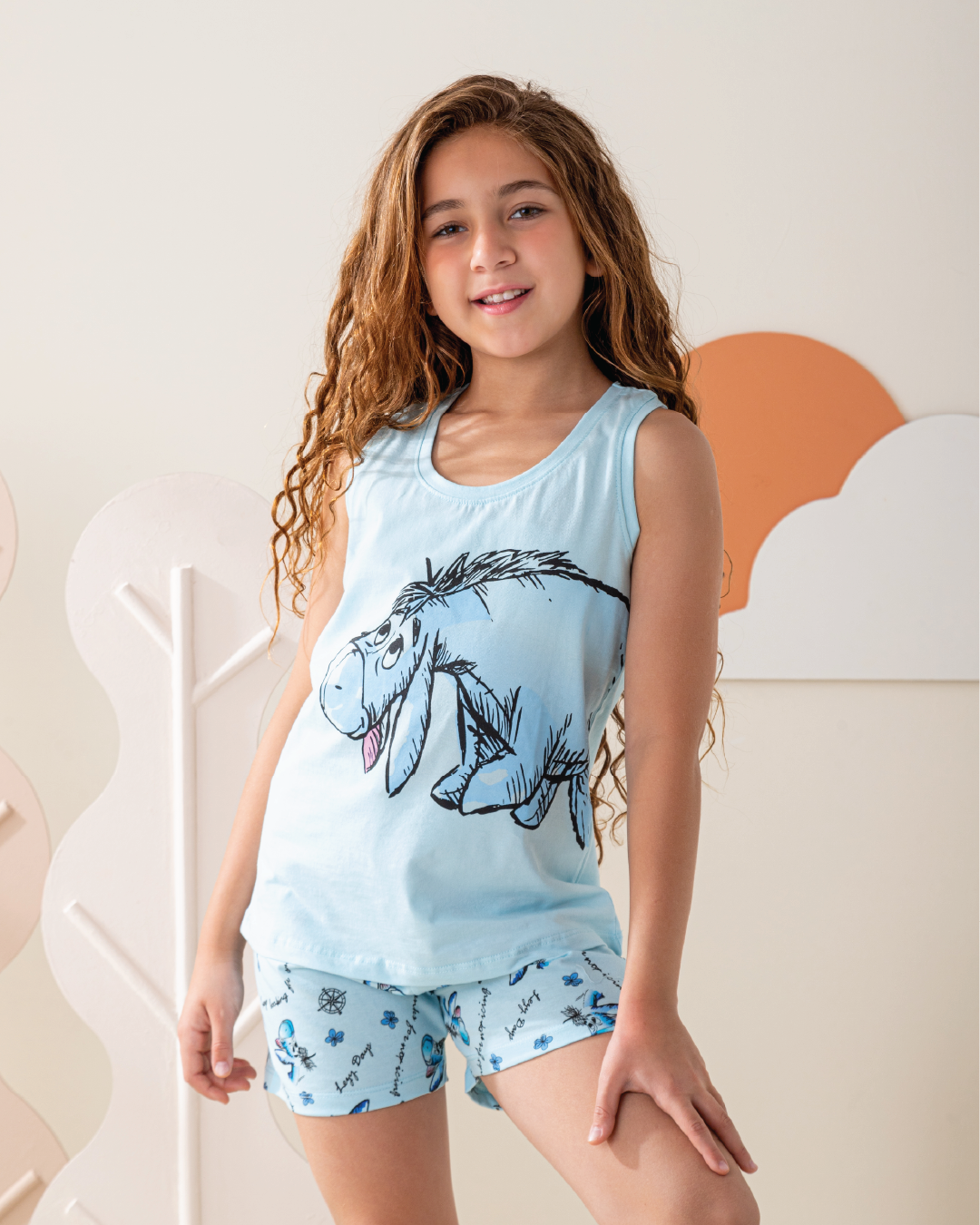 بيجاما بناتي كت و شورت ايوري