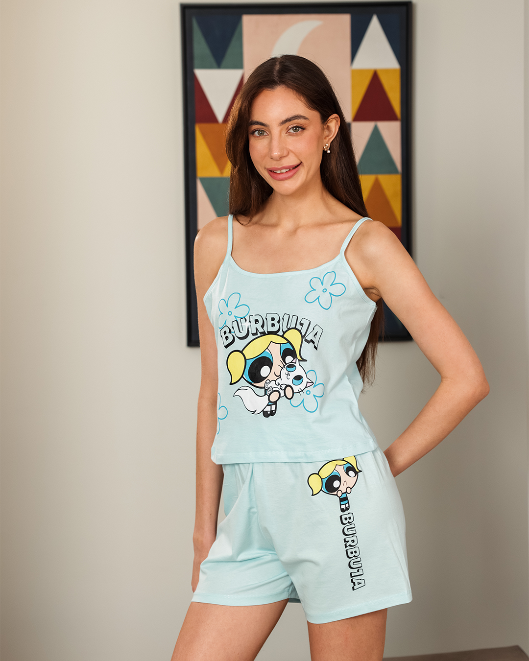 بيجاما حريمي حمالة و شورت بور بوف