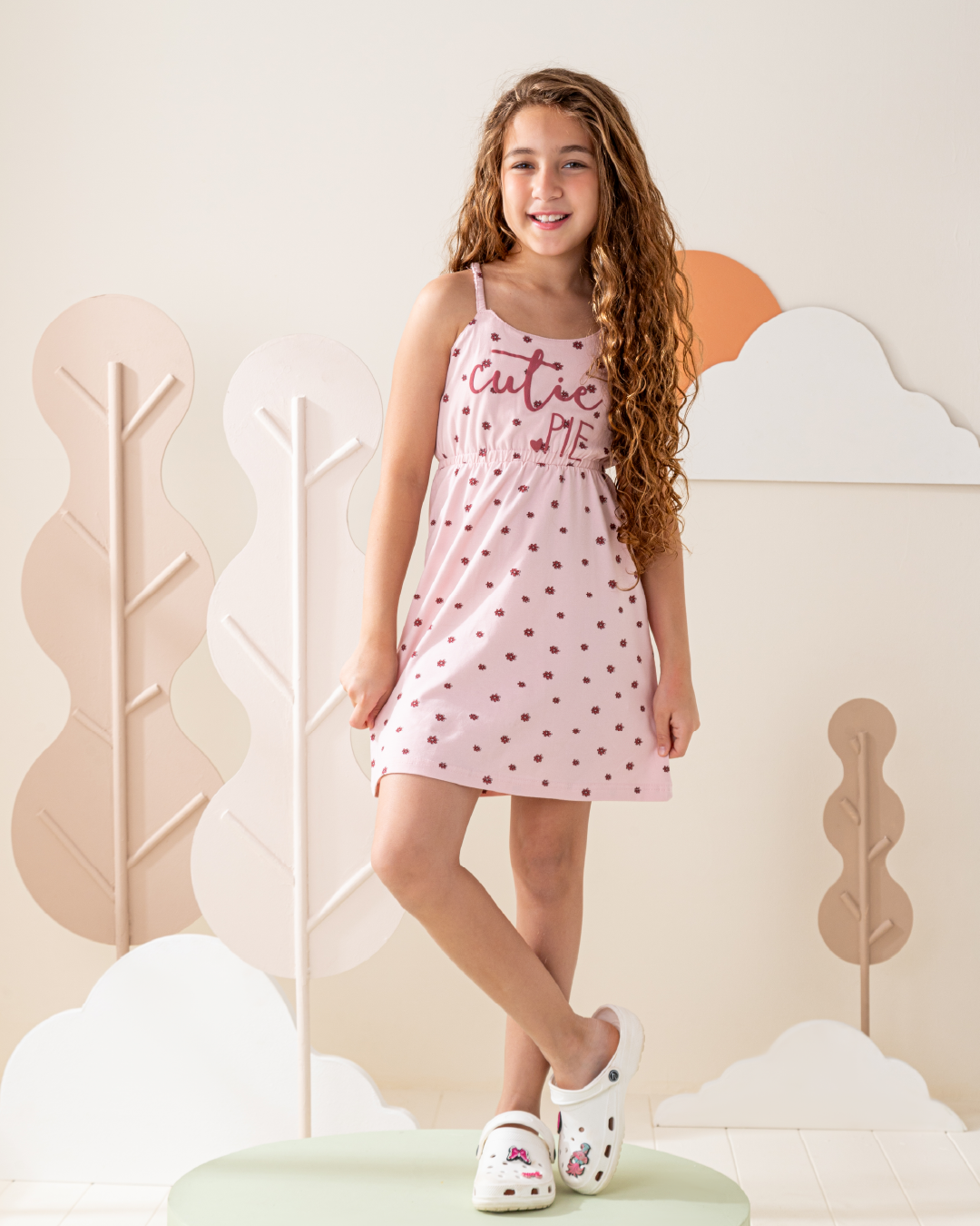 فستان قطن ورود صغيره