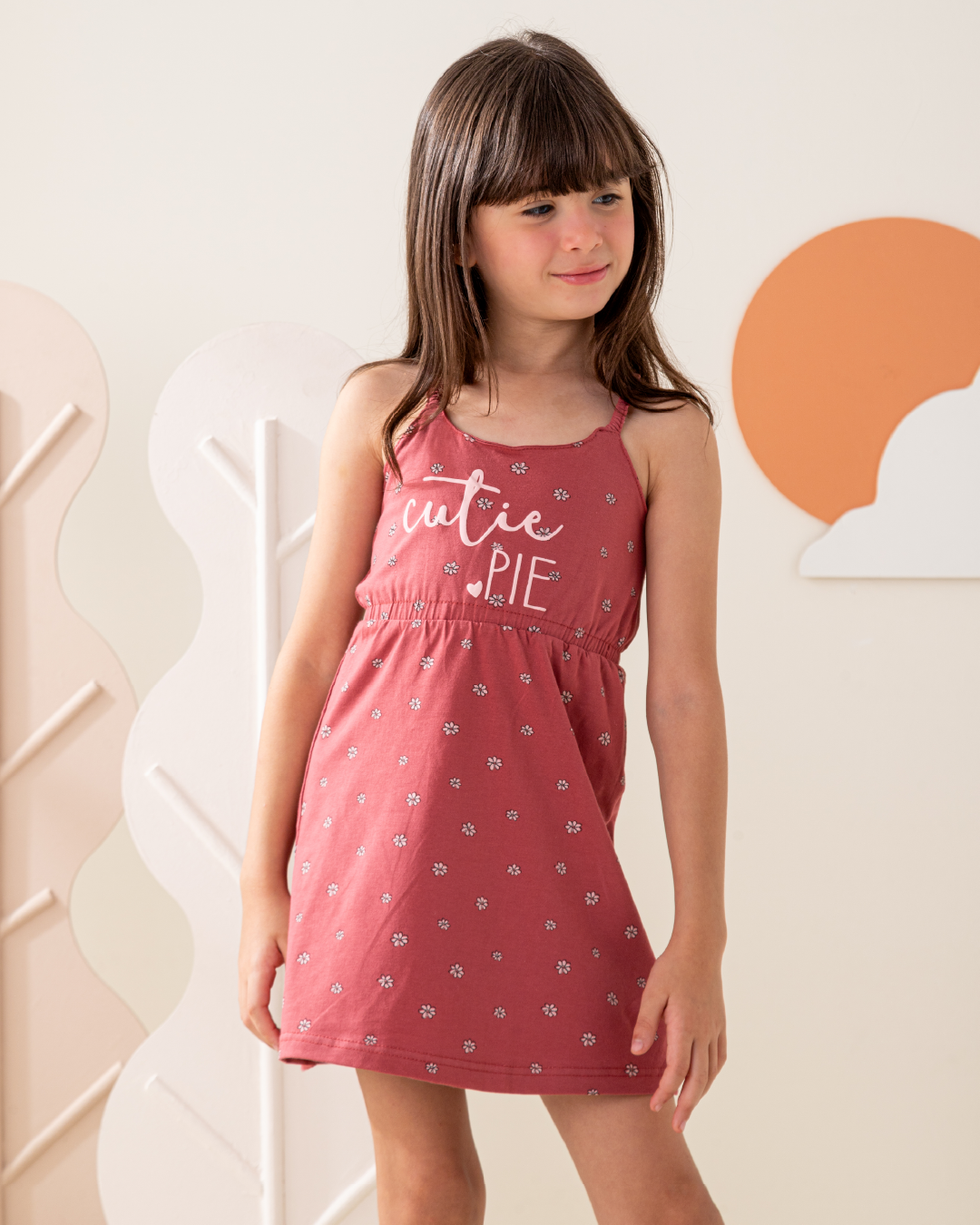 فستان قطن ورود صغيره