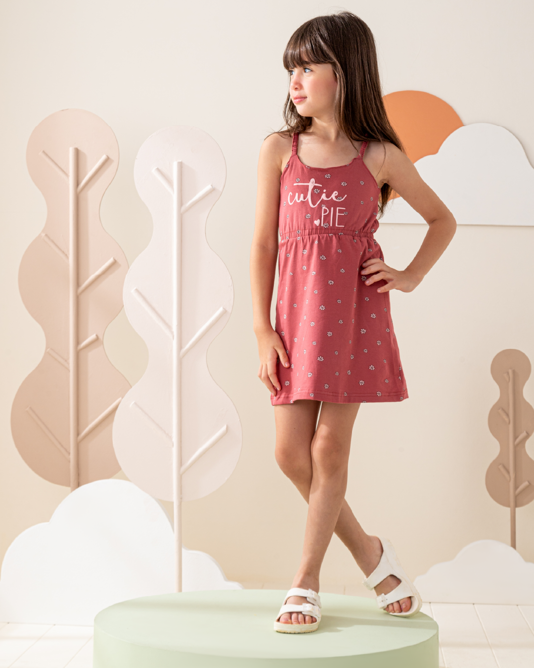 فستان قطن ورود صغيره