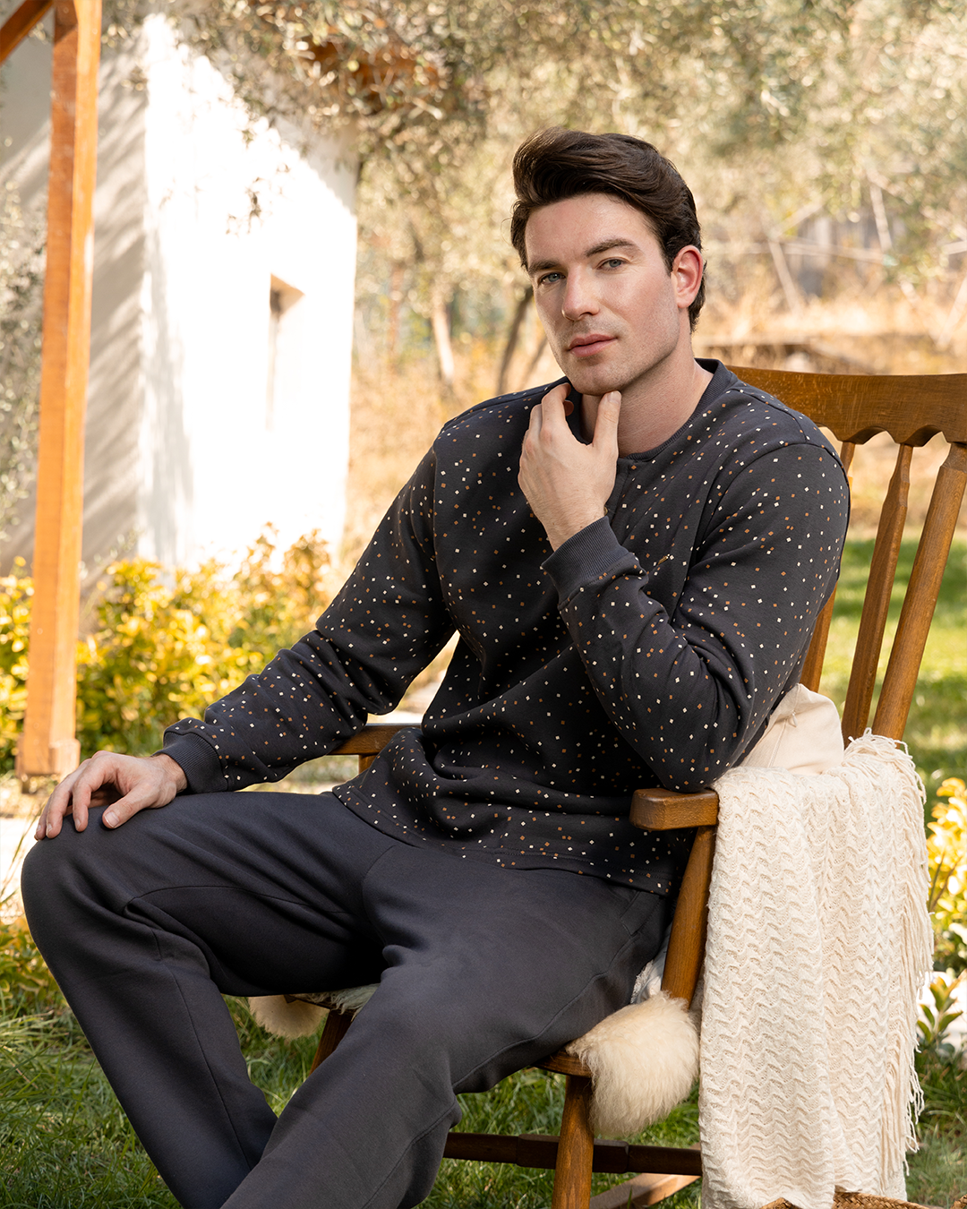 Small Cubes Men's buttoned pajamas