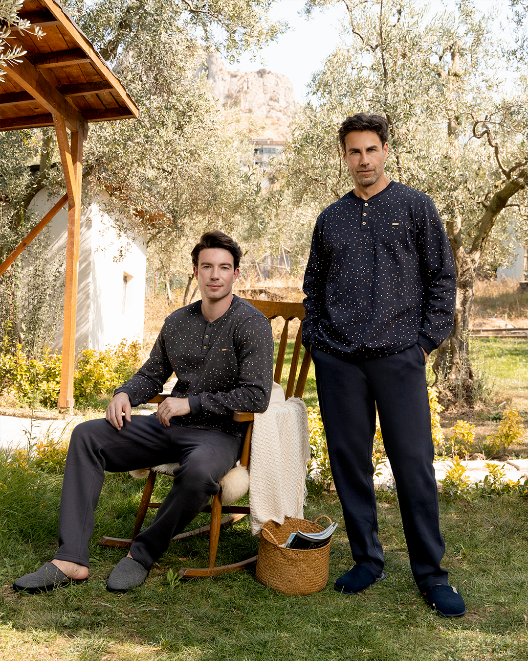 Small Cubes Men's buttoned pajamas