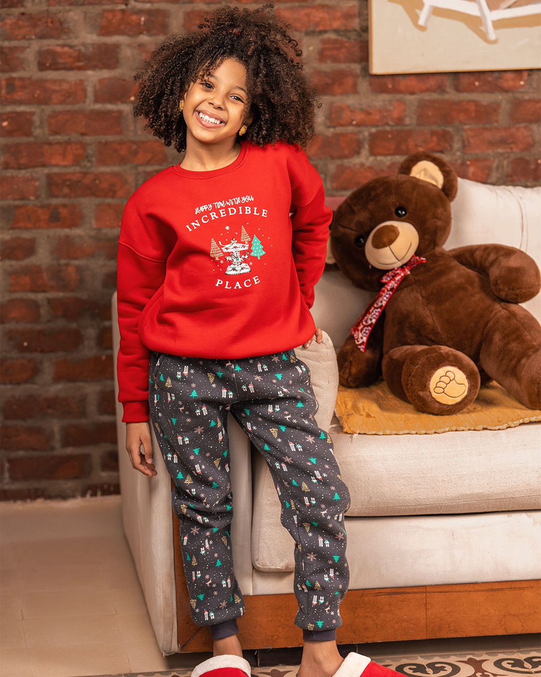 Happy Winter بيجاما بناتي أطفال