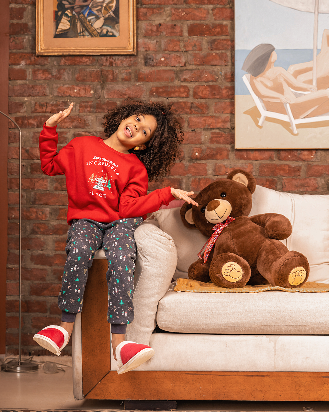 Happy Winter بيجاما بناتي أطفال