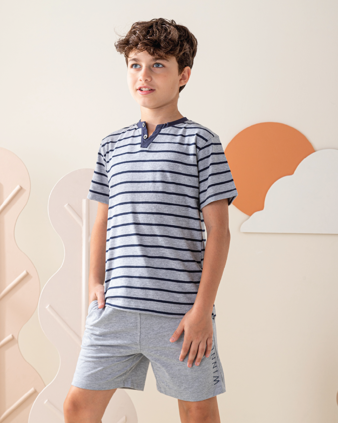 Winner بيجاما اولادي تيشيرت و شورت مطبوع