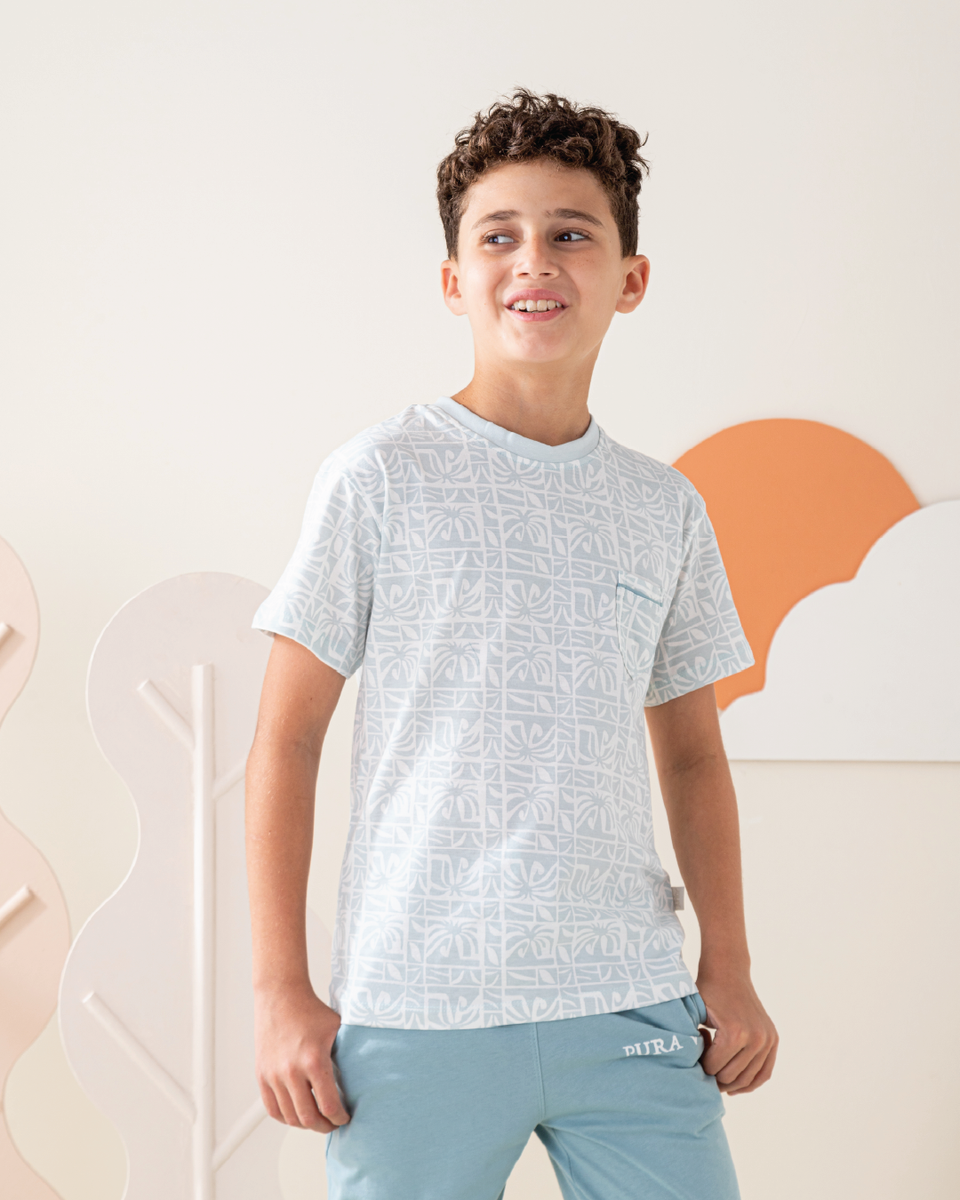 Pura Vida بيجاما اولادي تيشيرت و بنطلون مطبوع