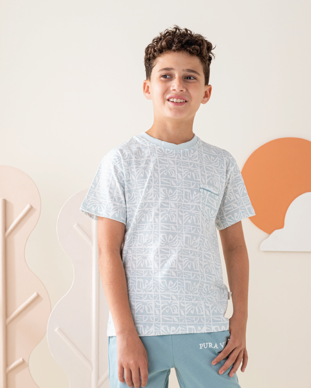 Pura Vida بيجاما اولادي تيشيرت و بنطلون مطبوع