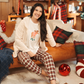 Holiday season women's pajamas 3 pieces jacket