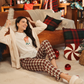 Holiday season women's pajamas 3 pieces jacket