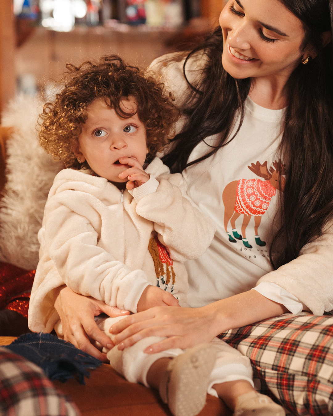 Christmas Moose baby jumpsuit with zipper