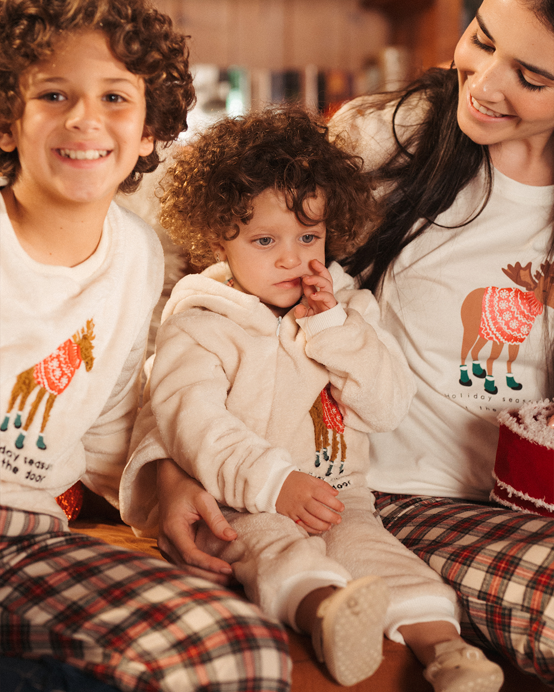 Christmas Moose baby jumpsuit with zipper