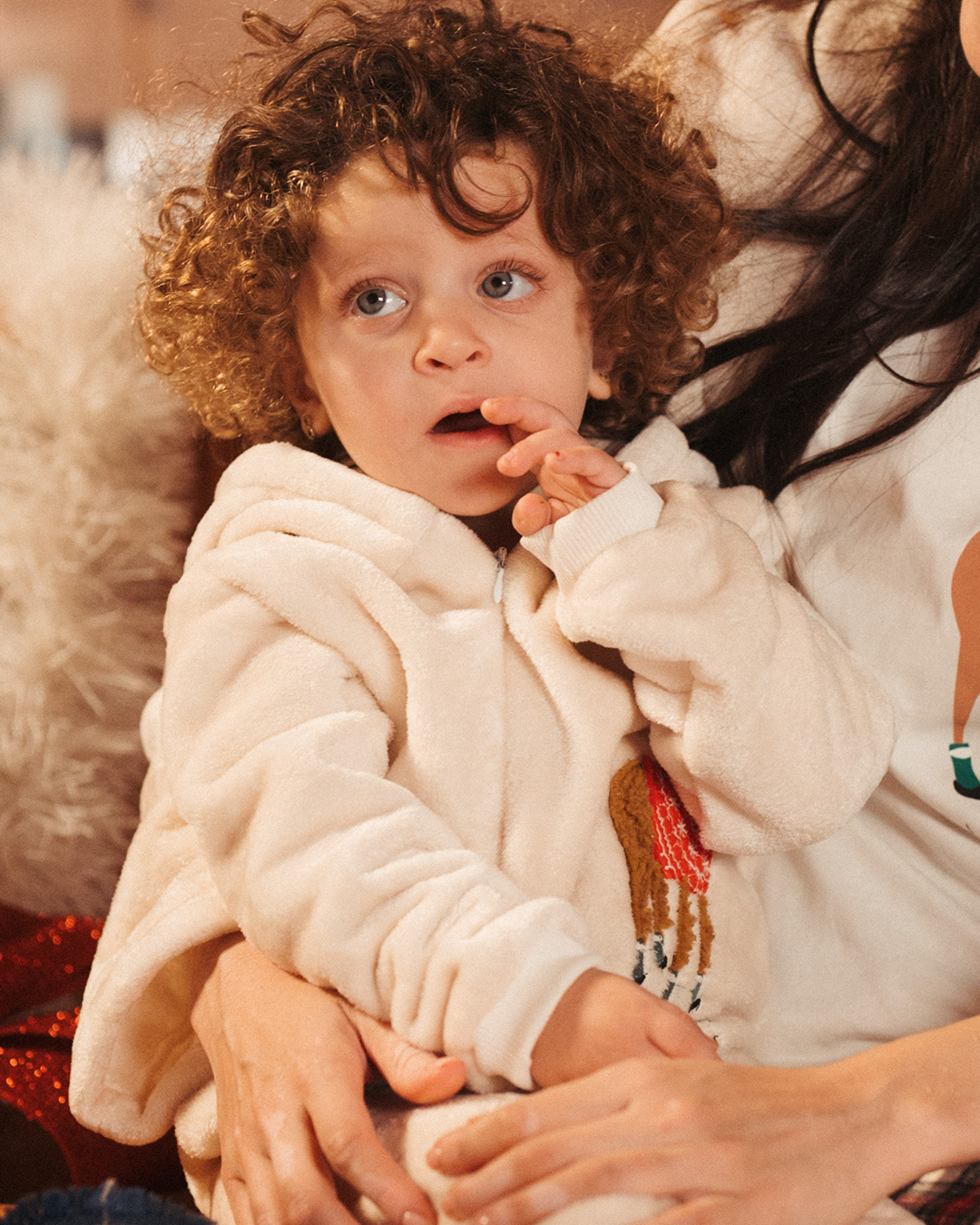 Christmas Moose baby jumpsuit with zipper