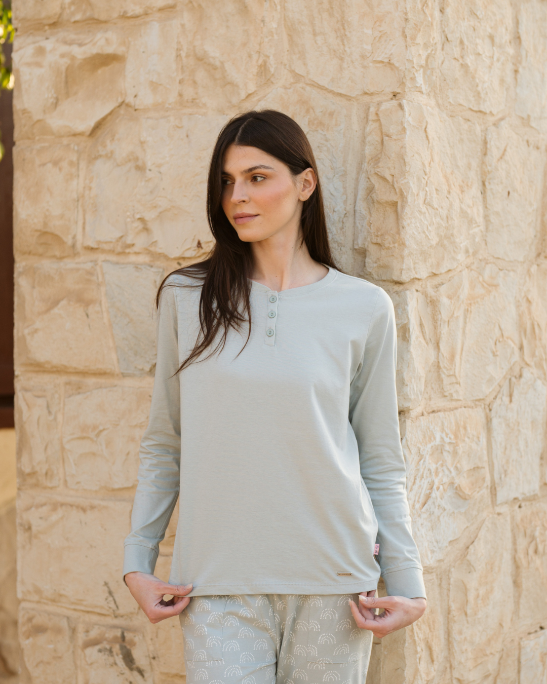 Boohoo Rainbows بيجاما حريمي بكُم و زراير