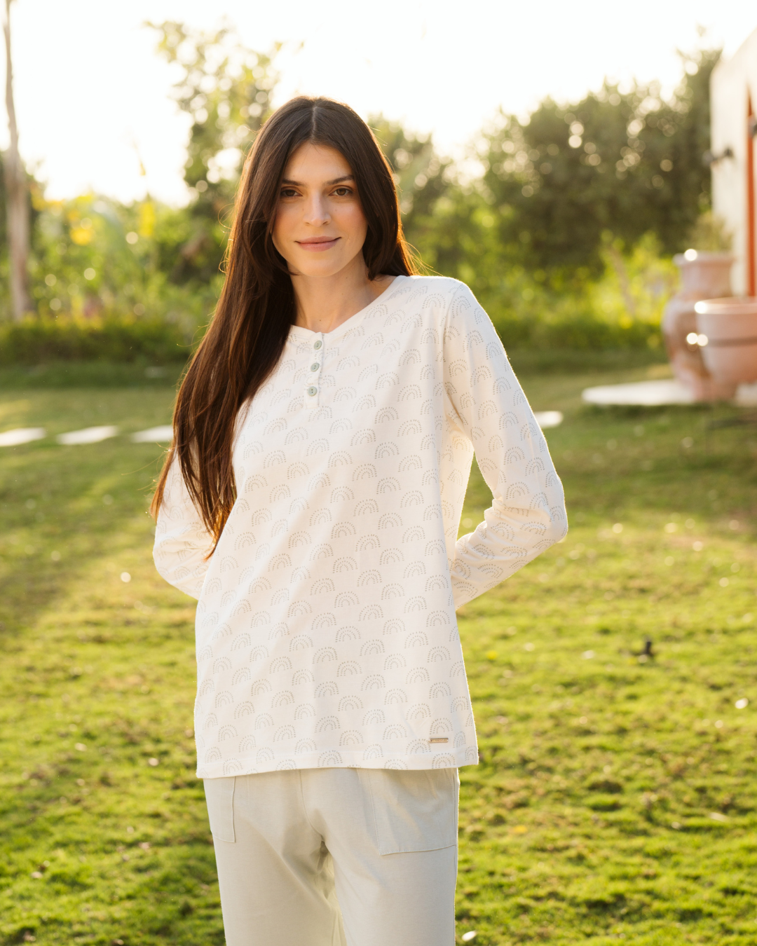 Boohoo Rainbows بيجاما حريمي بكُم و زراير