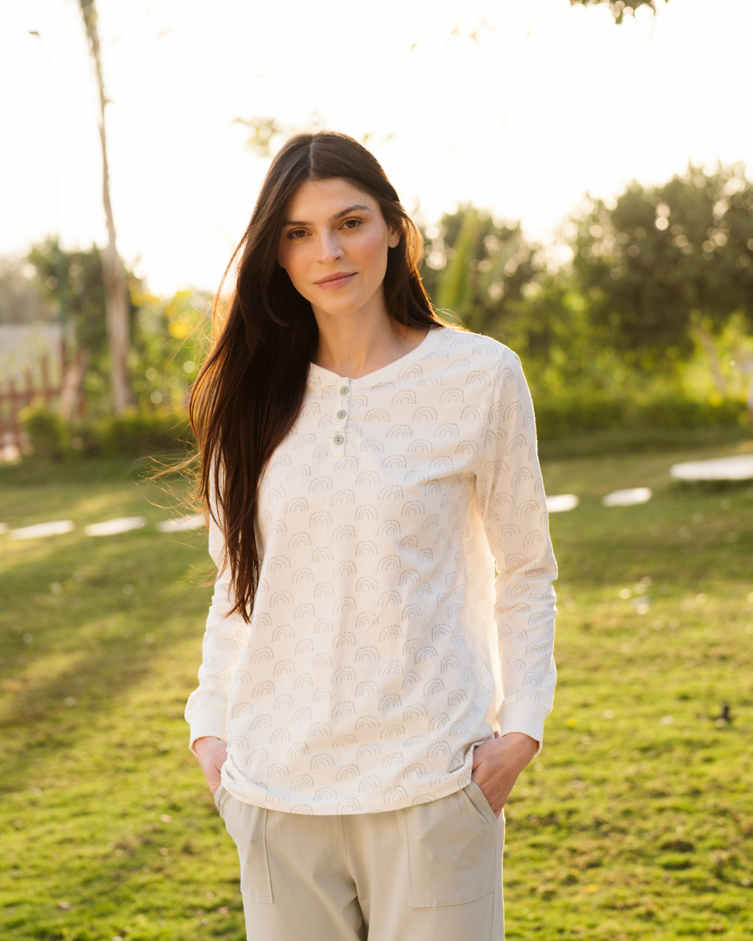 Boohoo Rainbows بيجاما حريمي بكُم و زراير