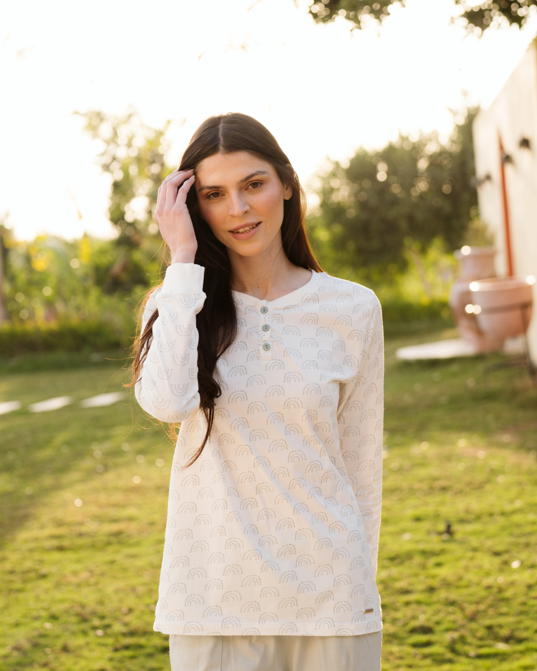 Boohoo Rainbows بيجاما حريمي بكُم و زراير