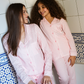 Striped Pink Women's Buttoned Pajamas