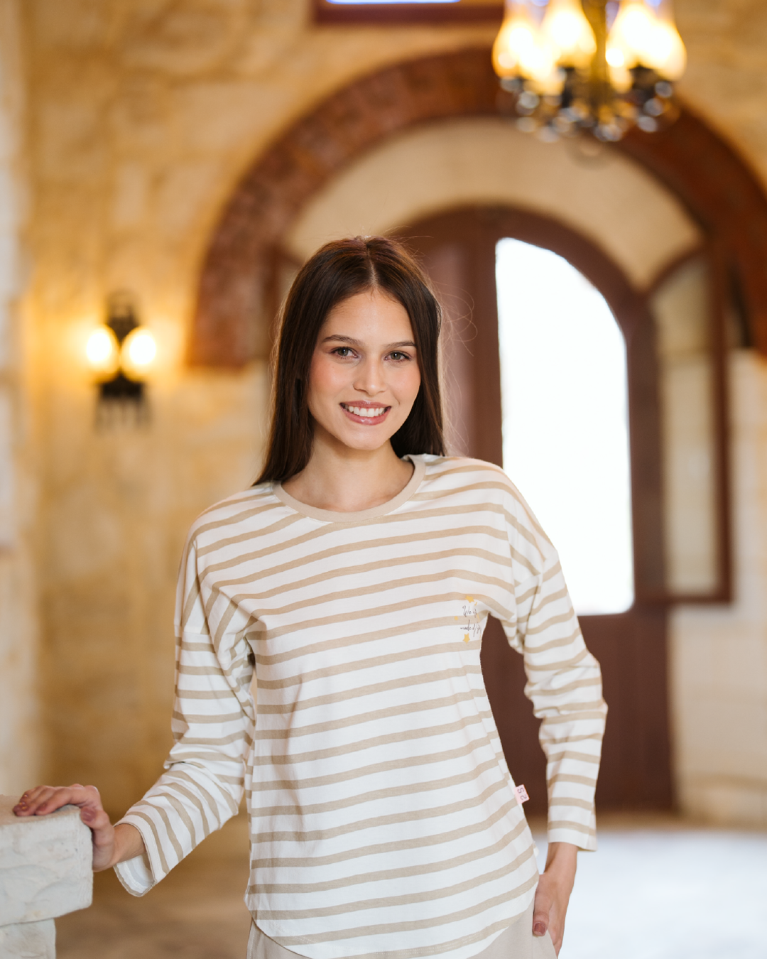 We are all made of stars بيجاما حريمي مقلم