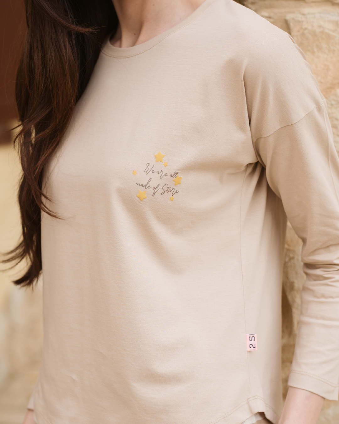 We are all made of stars بيجاما حريمي مقلم