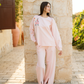 Floral woman بيجاما حريمي بكم و بنطلون بفتحه اماميه