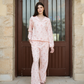 Spring vibes Women's pajamas with long sleeves and trousers with a slit on the side