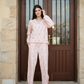 Spring vibes Women's pajamas with long sleeves and trousers with a slit on the side