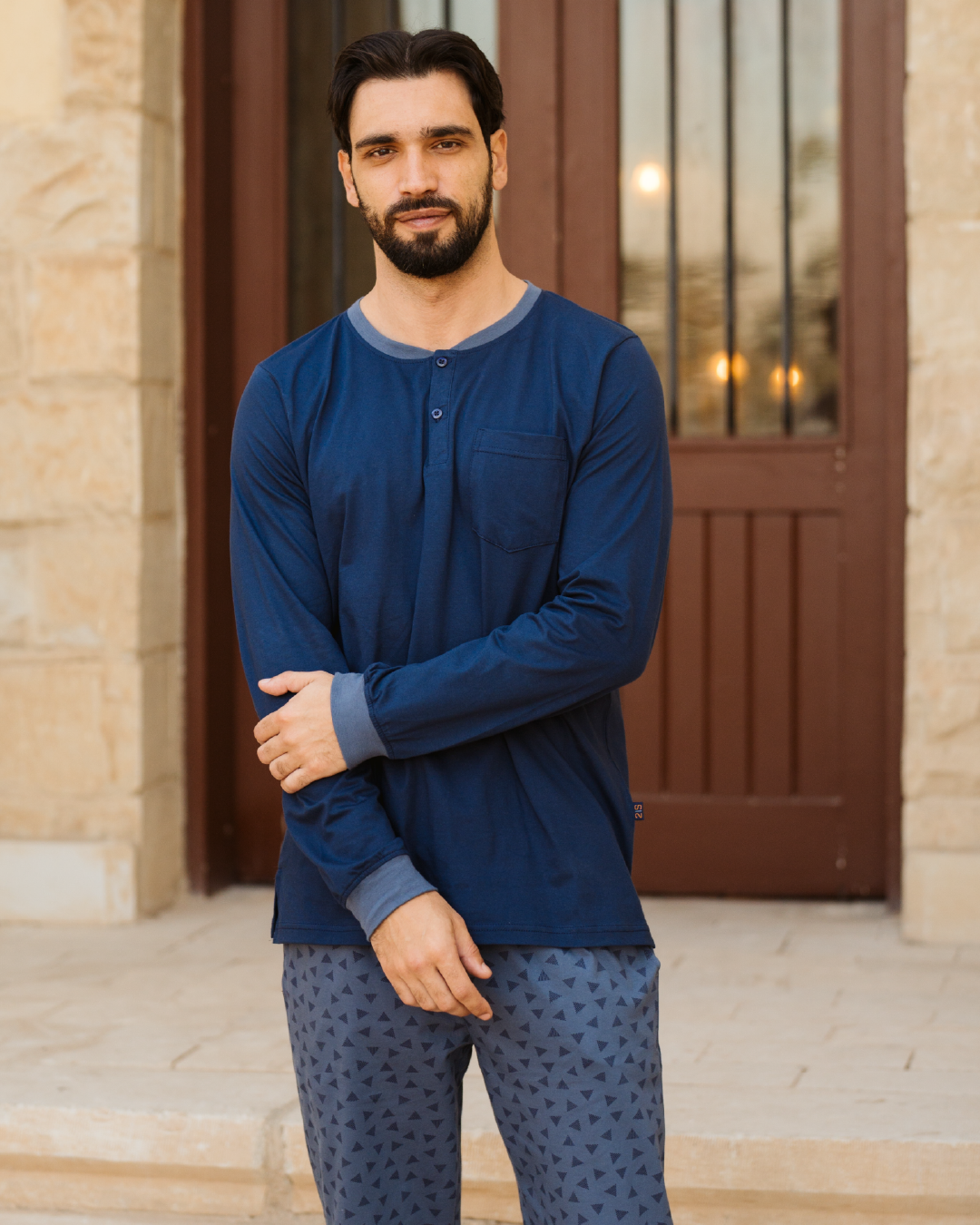 Triangles بيجاما رجالي بكم و بنطلون