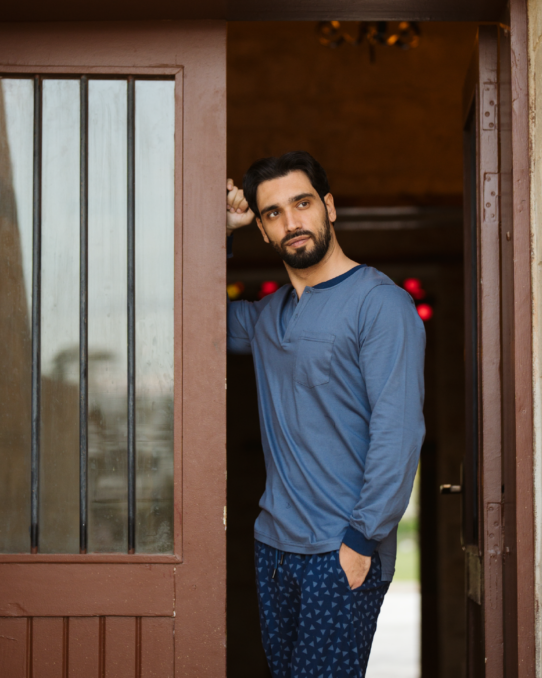 Triangles بيجاما رجالي بكم و بنطلون