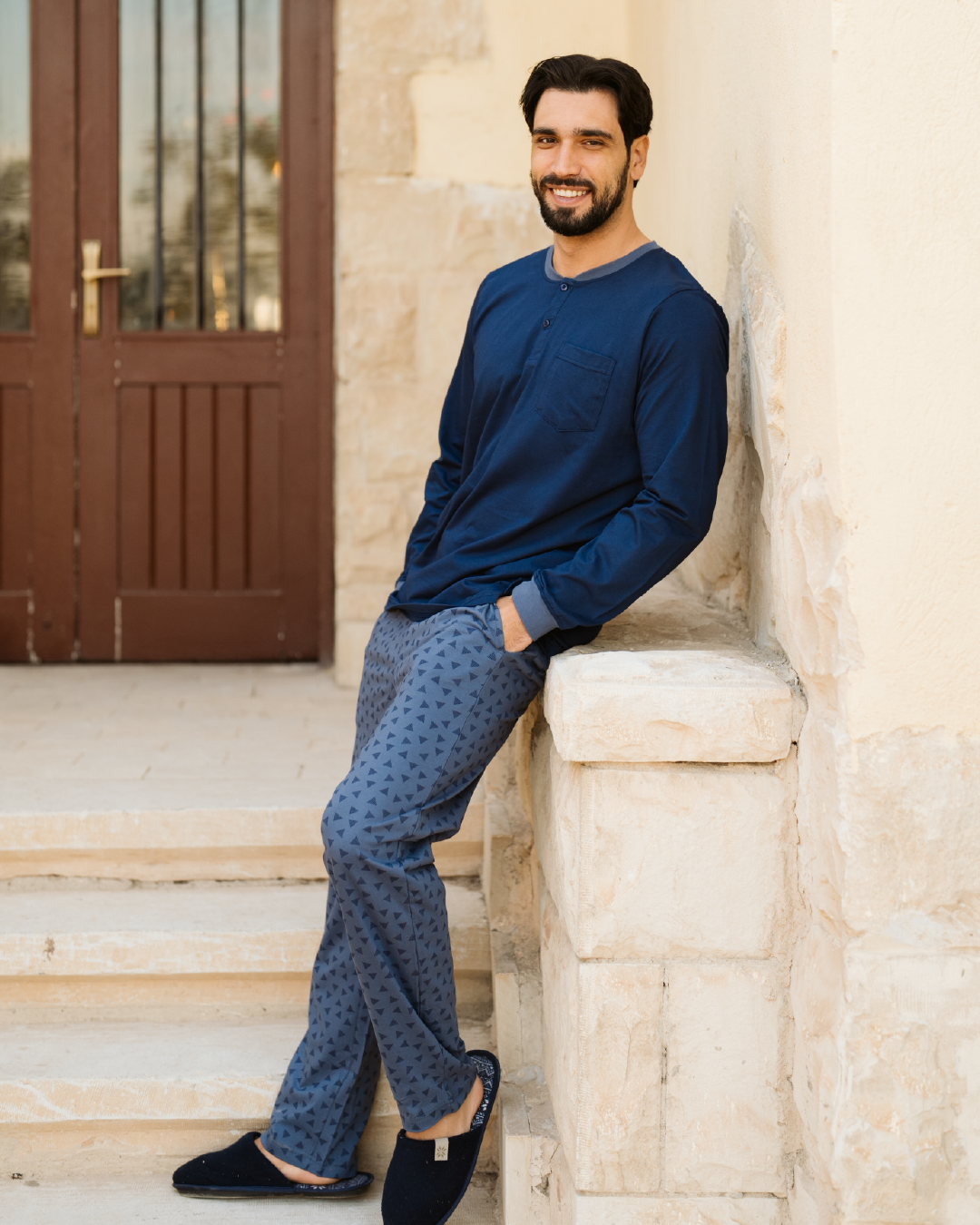 Triangles بيجاما رجالي بكم و بنطلون