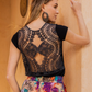 Women's pajamas, trousers, text, km and lace from the back