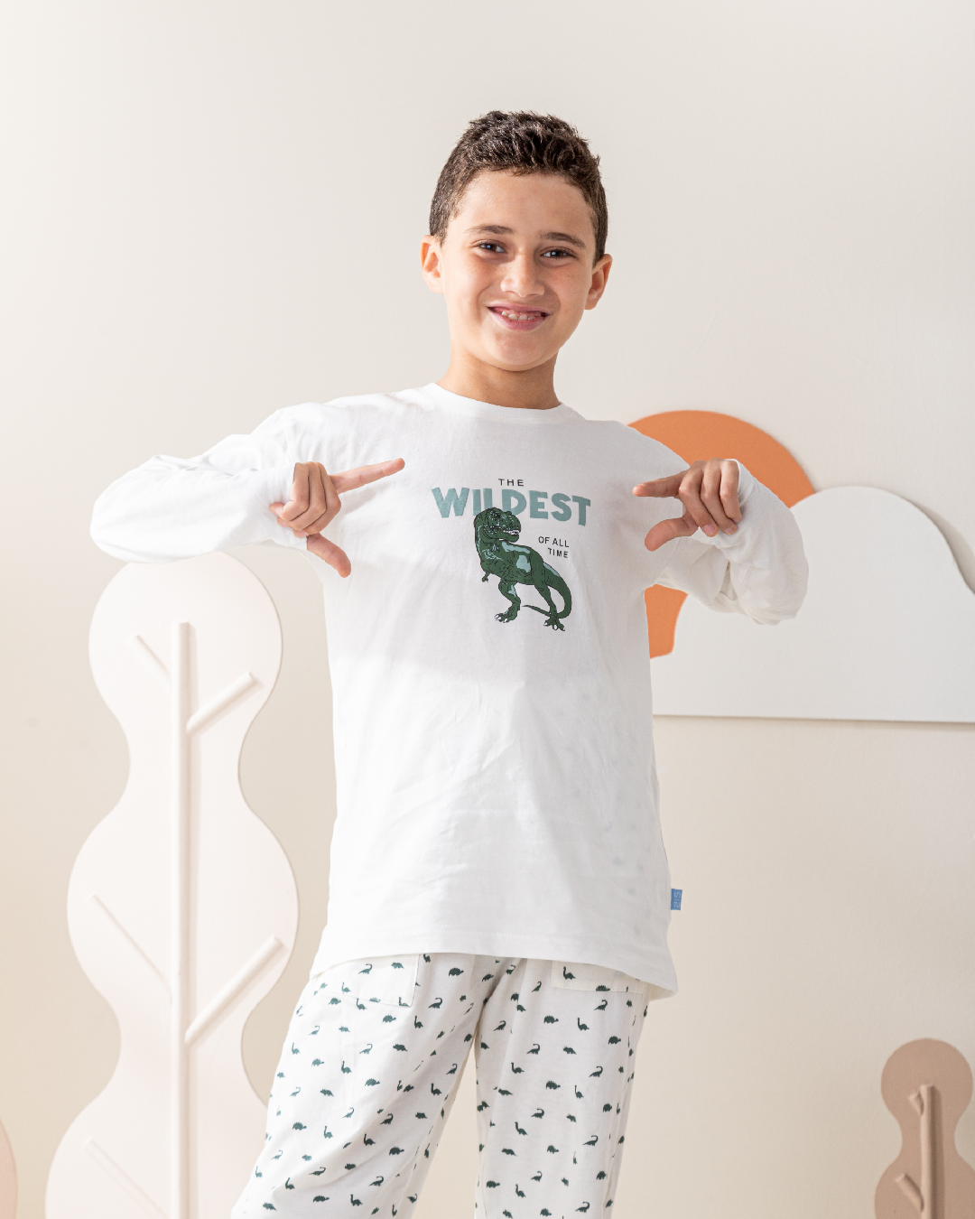 The Wildest Dinosaur بيجاما أولادي كُم طويل