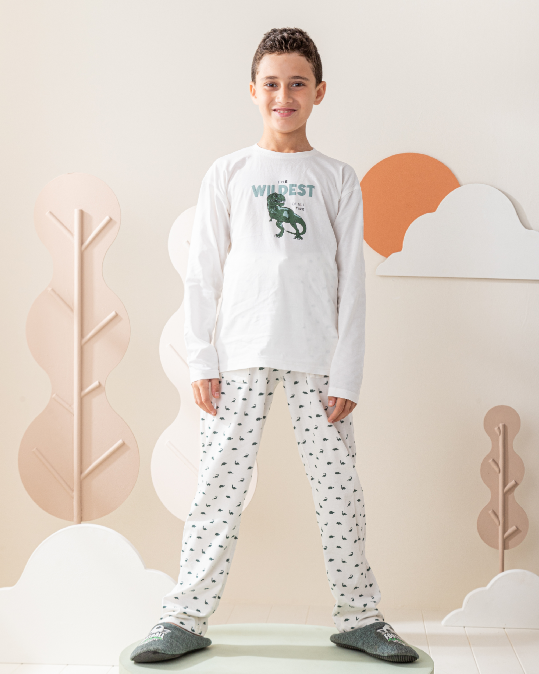 The Wildest Dinosaur بيجاما أولادي كُم طويل