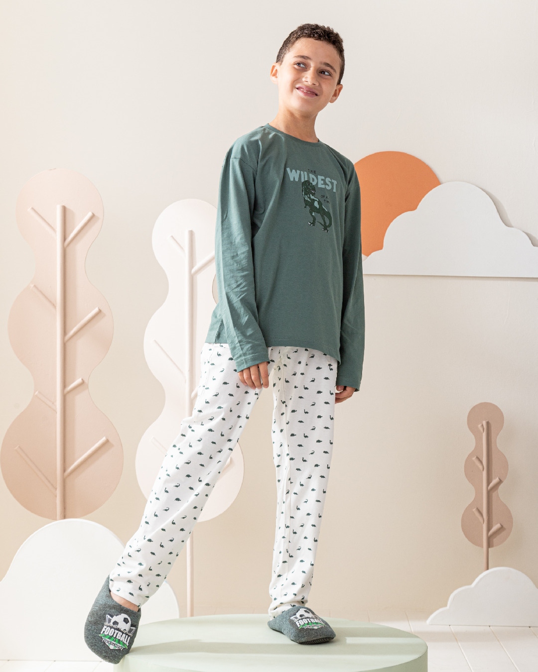 The Wildest Dinosaur بيجاما أولادي كُم طويل