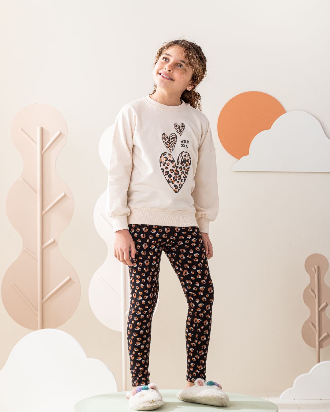 Wild Soul بيجاما اطفالي بناتي سويتشرت وليجنج