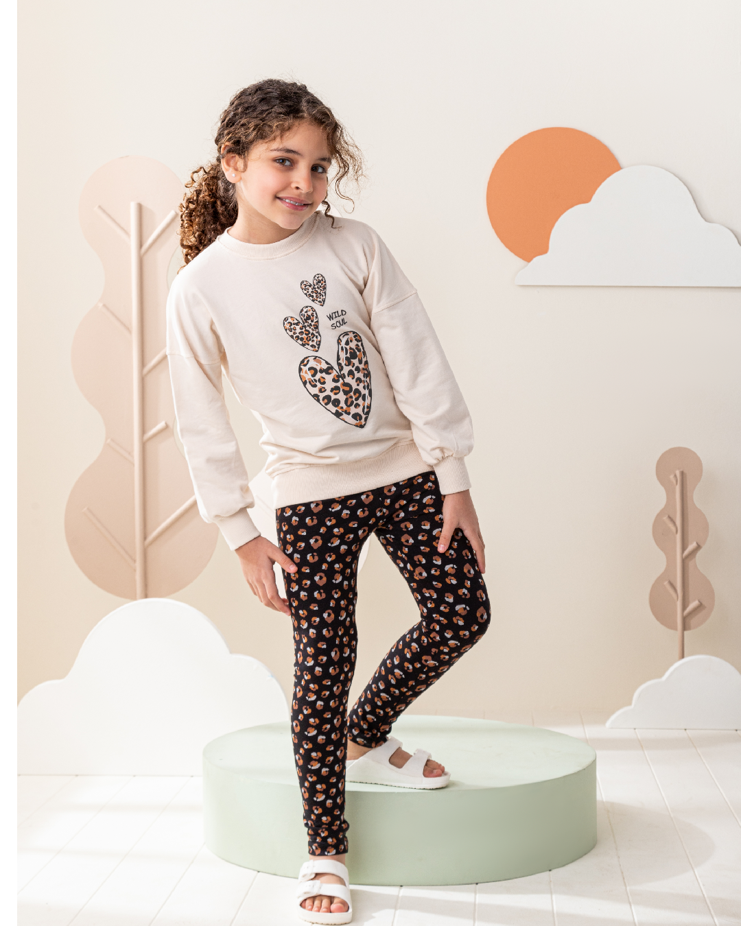 Wild Soul بيجاما اطفالي بناتي سويتشرت وليجنج