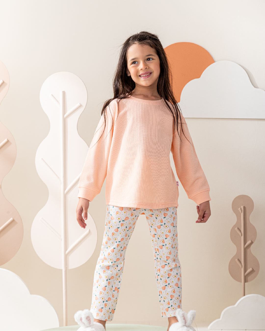 Waffel Fruits بيجاما بناتي كم طويل