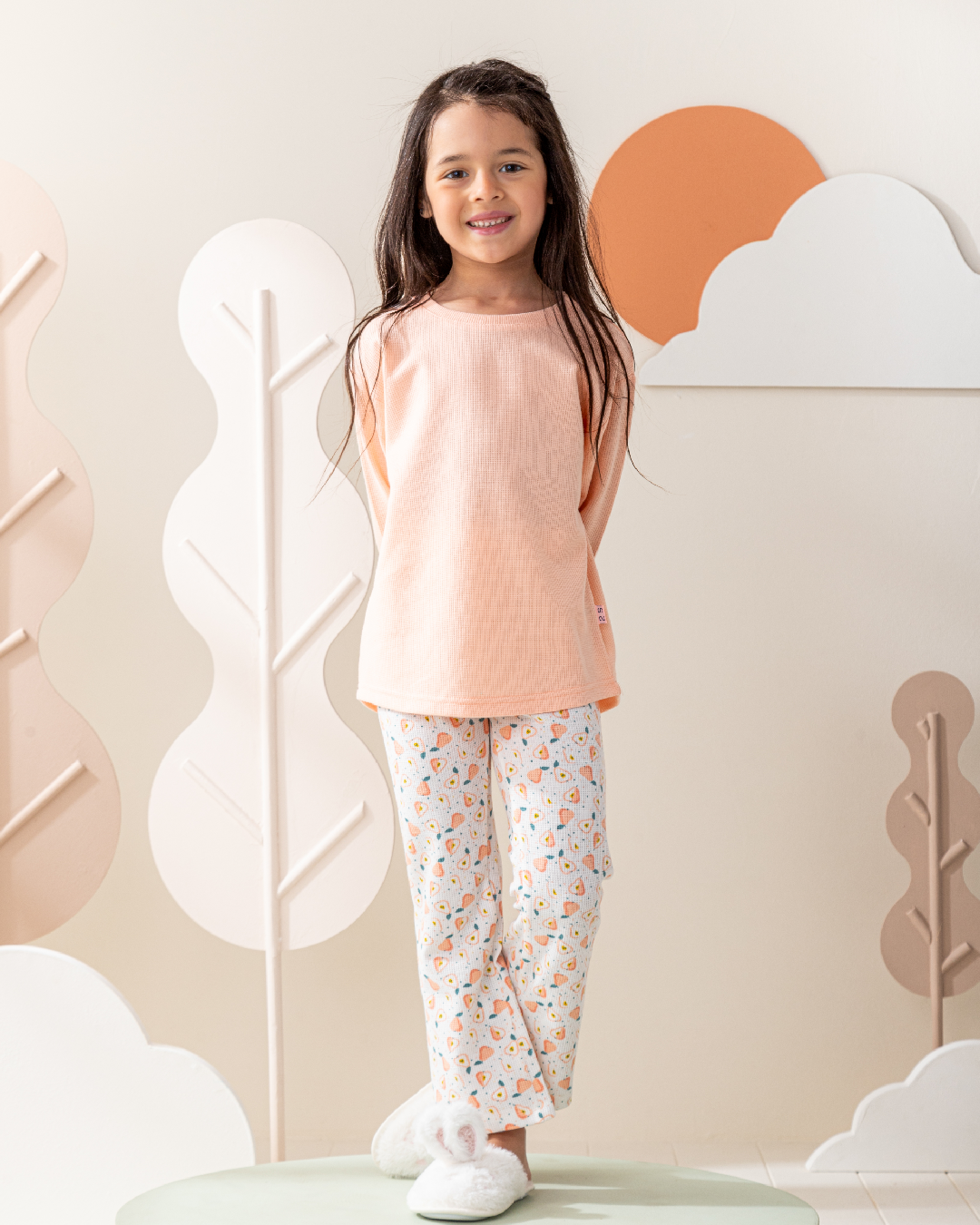 Waffel Fruits بيجاما بناتي كم طويل